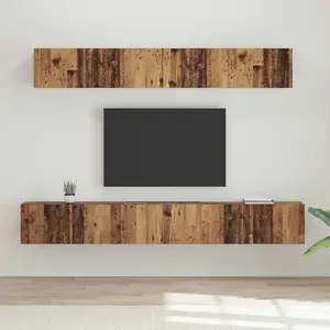vidaXL Ensemble meuble TV 5 pcs Bois Ancien Bois d'ingénierie pas cher
