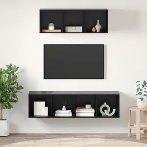vidaXL Ensemble de meubles TV 2 pcs Chêne noir 37 x 37 x 142.5 cm pas cher