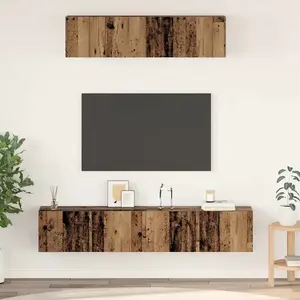 vidaXL Ensemble meuble TV 4 pcs Bois Ancien Bois d'ingénierie pas cher