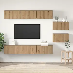 vidaXL Ensemble meuble TV 8 pcs chêne artisanal 60 x 30 x 30 cm pas cher
