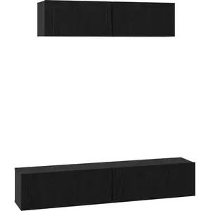 Comparateur de prix : vidaXL Meuble TV mural Autre 4 pcs Chêne noir Petite 80 x 30 x 30.5 cm