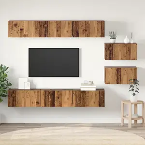 vidaXL Ensemble meuble TV Montage mural Bois ancien Bois d'ingénierie pas cher