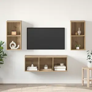 vidaXL Ensemble de meubles TV chêne artisanal 37 x 37 x 107 cm pas cher
