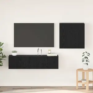 vidaXL Ensemble de meuble TV 4 pcs Chêne Noir 120 x 30 x 30 cm pas cher
