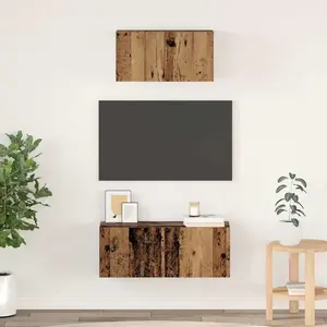 vidaXL Vidaxl Ensemble De Meubles Tv 2 Pcs Bois Ancien 80 X 30 X 30 Cm pas cher