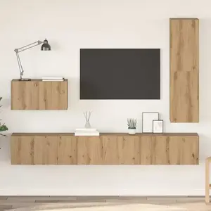 vidaXL Ensemble meuble TV 4 pcs Chêne artisanal Bois d'ingénierie