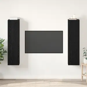 vidaXL Ensemble meuble TV 4 pcs Chêne noir 30.5 x 30 x 60 cm pas cher