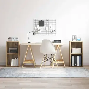vidaXL Ensemble meuble TV 2 pcs Chêne artisanal 37 x 35 x 107 cm pas cher