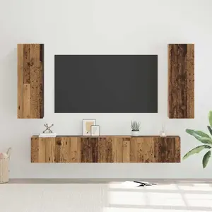 Comparateur de prix : vidaXL Vidaxl Ensemble Meuble Tv 4 Pcs Bois Ancien 30,5 X 30 X 90 Cm
