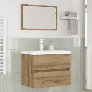 vidaXL Ensemble de mobilier de salle de bain 3 pcs Chêne noir pas cher