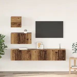 vidaXL Vidaxl Ensemble Meuble Tv 4 Pcs Bois Ancien 80 X 30 X 30 Cm pas cher