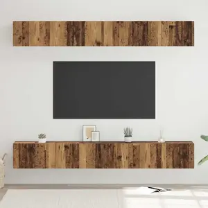 vidaXL Vidaxl Ensemble Meuble Tv 6 Pcs Bois Ancien 60 X 30 X 35 Cm pas cher