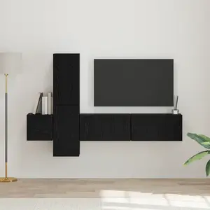 vidaXL Ensemble meuble TV 5 pcs Chêne noir Bois d'ingénierie pas cher