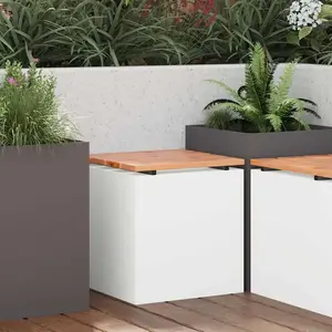 vidaXL Banc de jardin Blanc 40 x 40 x 43 cm Acier pas cher