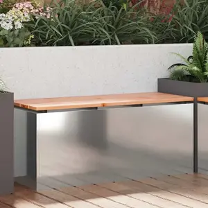 vidaXL Banc de jardin Argent 100 x 40 x 43 cm Acier galvanisé pas cher