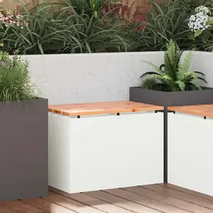 vidaXL Banc de jardin Blanc 60 x 40 x 43 cm Acier pas cher