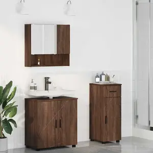 Comparateur de prix : vidaXL Ensemble de mobilier de salle de bain 3 pcs Chêne marron