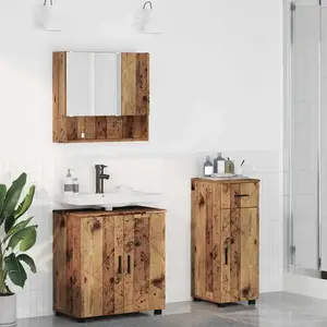 vidaXL Ensemble de mobilier de salle de bain 3 pcs Bois ancien pas cher