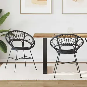 vidaXL vidaXL Chaise de salle à manger 2 pcs Noir 65 x 55,5 x 81 cm pas cher