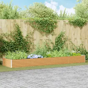 vidaXL Jardinière surélevée 390 x 100 x 36 cm Acier galvanisé pas cher