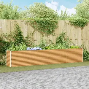 vidaXL Jardinière surélevée 390 x 50 x 68 cm Acier galvanisé pas cher