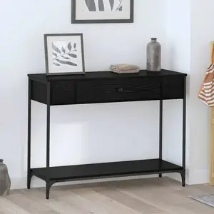 vidaXL Table console Chêne noir 100 x 34.5 x 75 cm Bois d'ingénierie pas cher