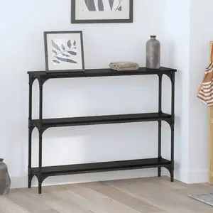 vidaXL Table console Chêne noir 100 x 22.5 x 75 cm Bois d'ingénierie pas cher