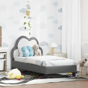 vidaXL vidaXL Cadre de lit pour tout-petit avec tête de lit Gris clair pas cher