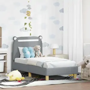 vidaXL vidaXL Cadre de lit pour tout-petit avec tête de lit Gris clair pas cher