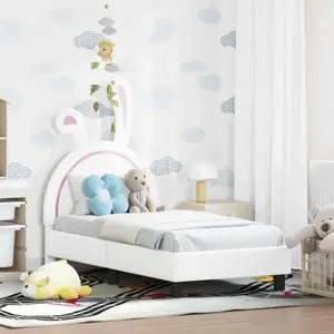 vidaXL vidaXL Cadre de lit pour tout-petit avec tête de lit Blanc 70 x 140 cm pas cher