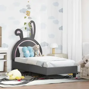vidaXL Cadre de lit pour tout-petit avec tête de lit Gris clair pas cher