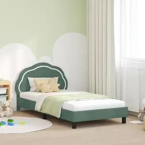 vidaXL Children's Bed Frame with Headboard Vert Mer 90 x 200 cm pas cher
