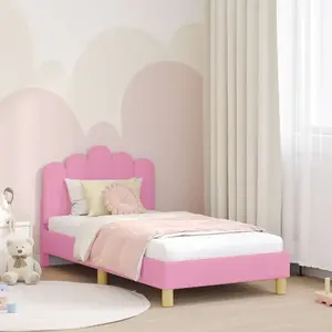 vidaXL vidaXL Cadre de lit pour tout-petit avec tête de lit Rose 80 x 160 cm pas cher