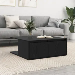 vidaXL Table basse Chêne noir 80 x 80 x 31 cm Bois d'ingénierie pas cher