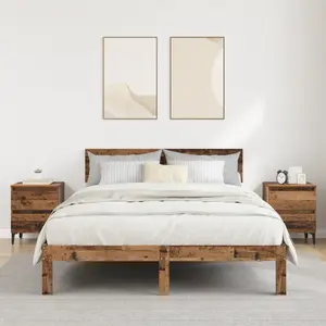 vidaXL Cabinet de chevet 2 pcs Bois ancien 40 x 35 x 50 cm pas cher