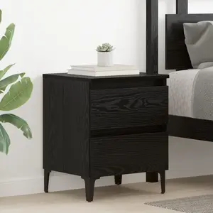 vidaXL Cabinet de chevet Chêne noir 40 x 35 x 50 cm Bois d'ingénierie pas cher
