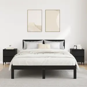 vidaXL Cabinet de chevet 2 pcs Chêne noir 40 x 35 x 50 cm pas cher