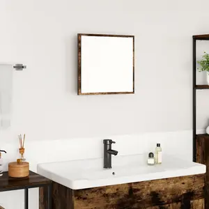 Comparateur de prix : vidaXL Miroir de salle de bain LED Chêne fumé 40 x 37 x 8.5 cm
