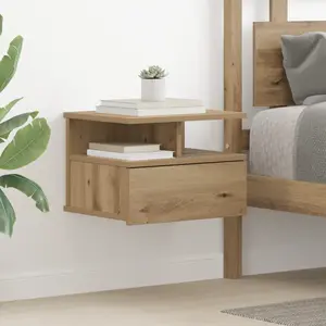 Comparateur de prix : vidaXL Vidaxl Chevet Flottant Chêne Artisan 40x31x27 Cm Bois Technique