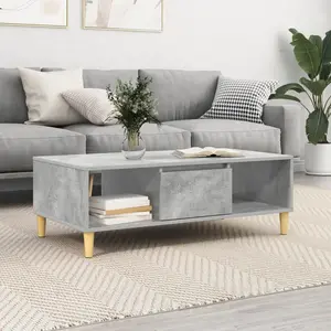 vidaXL Table basse Gris béton 102 x 55 x 35 cm Bois d'ingénierie pas cher