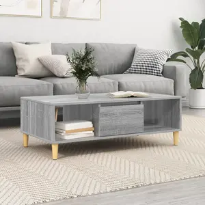 vidaXL Table basse Gris Sonoma 102 x 55 x 35 cm Bois d'ingénierie pas cher