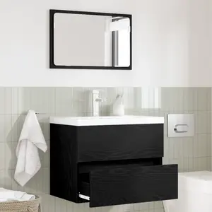 vidaXL Ensemble de mobilier de salle de bain 2 pcs Chêne noir pas cher