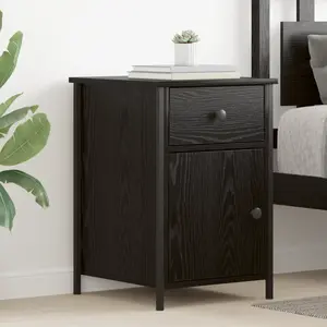 vidaXL Cabinet de chevet avec tiroir 2 pcs Chêne noir 40 x 42 x 60 cm pas cher