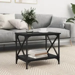 vidaXL Table d'appoint Chêne noir 55 x 38 x 45 cm Bois d'ingénierie pas cher