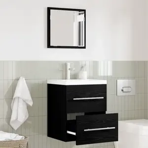 vidaXL Cabinet de salle de bain Chêne Noir 41 x 38,5 x 48 cm pas cher