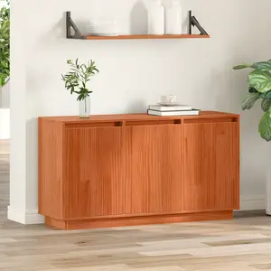vidaXL Buffet Chêne brun 111 x 34 x 60 cm Pin massif pas cher