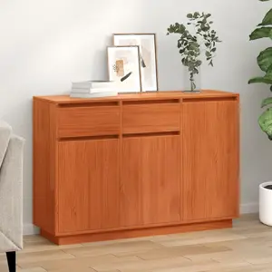 vidaXL Buffet Marron cire 110 x 34 x 75 cm Bois massif en pin pas cher