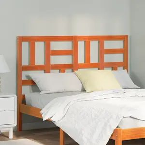 vidaXL Tête de lit Marron cire 145.5 x 4 x 104 cm Bois massif en pin pas cher