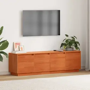 vidaXL Meuble TV Marron 156 x 37 x 45 cm Bois de pin massif pas cher