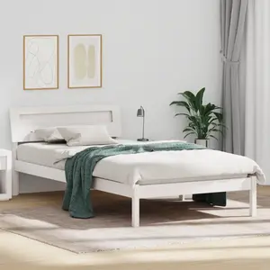 vidaXL Cadre de lit Blanc 75 x 190 cm Bois de pin pas cher